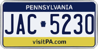 PA license plate JAC5230