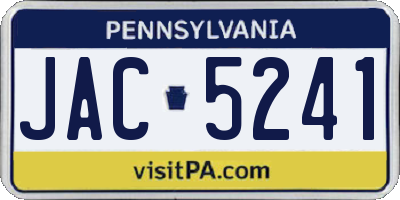 PA license plate JAC5241