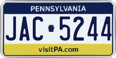 PA license plate JAC5244