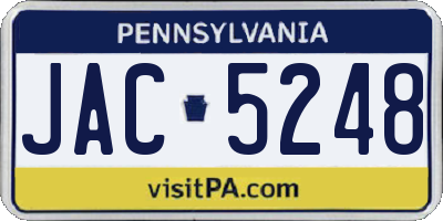 PA license plate JAC5248