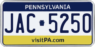 PA license plate JAC5250