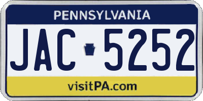 PA license plate JAC5252