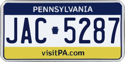 PA license plate JAC5287