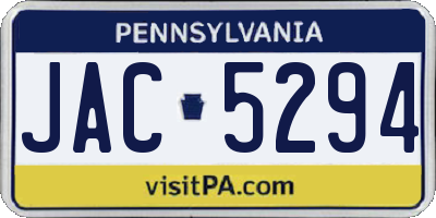 PA license plate JAC5294