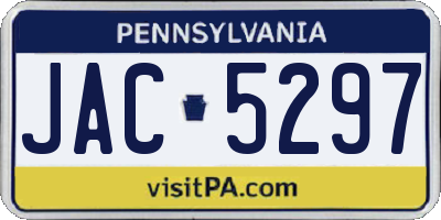 PA license plate JAC5297