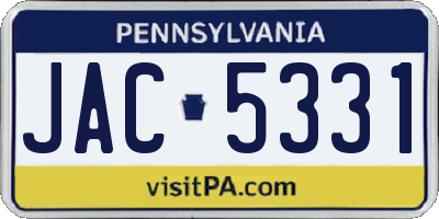 PA license plate JAC5331