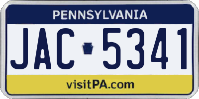 PA license plate JAC5341