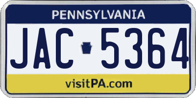 PA license plate JAC5364