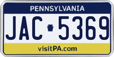 PA license plate JAC5369