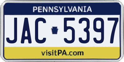 PA license plate JAC5397