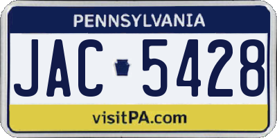 PA license plate JAC5428