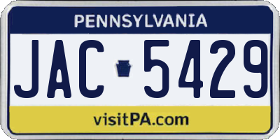 PA license plate JAC5429