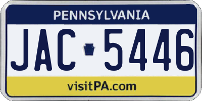 PA license plate JAC5446