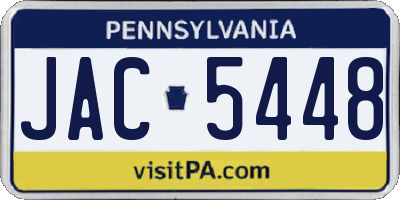 PA license plate JAC5448