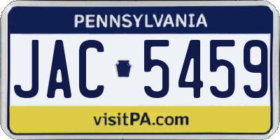 PA license plate JAC5459