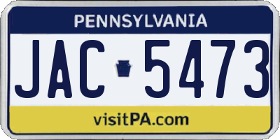 PA license plate JAC5473