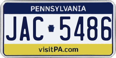 PA license plate JAC5486