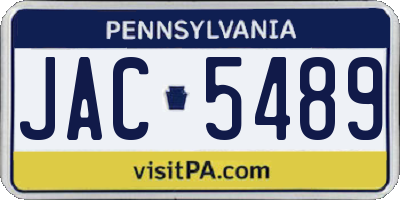 PA license plate JAC5489