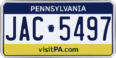 PA license plate JAC5497