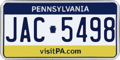 PA license plate JAC5498