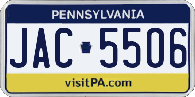 PA license plate JAC5506