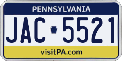 PA license plate JAC5521