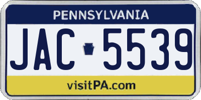 PA license plate JAC5539