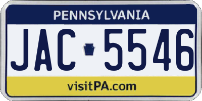 PA license plate JAC5546