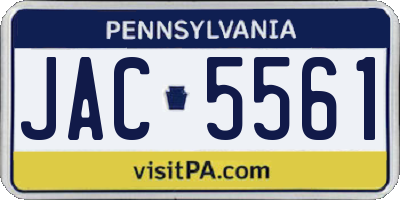 PA license plate JAC5561