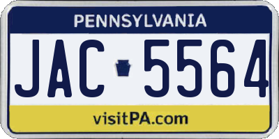 PA license plate JAC5564