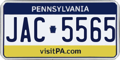 PA license plate JAC5565