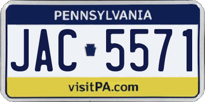 PA license plate JAC5571