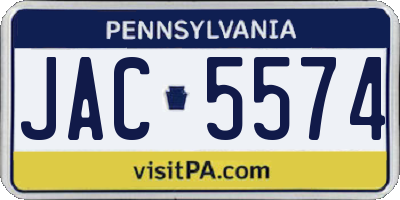PA license plate JAC5574
