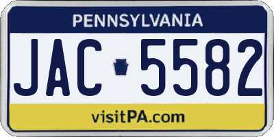 PA license plate JAC5582