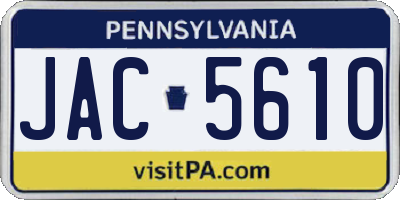 PA license plate JAC5610