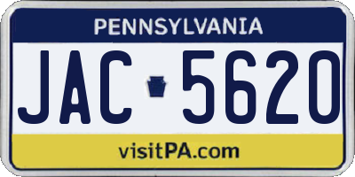 PA license plate JAC5620
