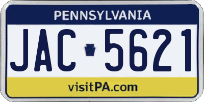 PA license plate JAC5621