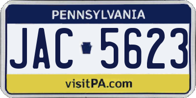 PA license plate JAC5623