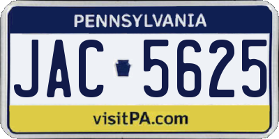 PA license plate JAC5625