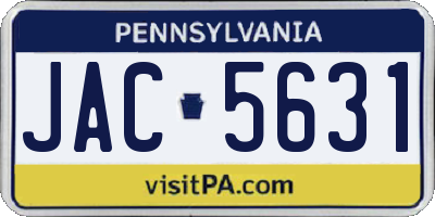 PA license plate JAC5631