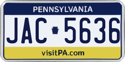 PA license plate JAC5636