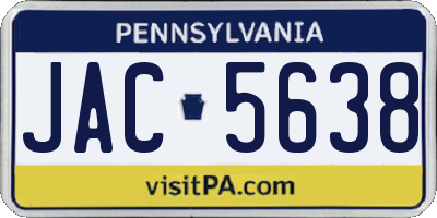 PA license plate JAC5638