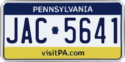 PA license plate JAC5641