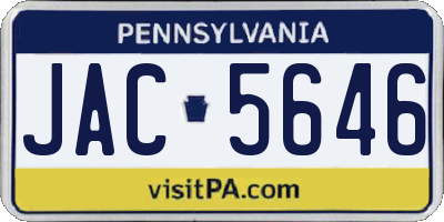 PA license plate JAC5646