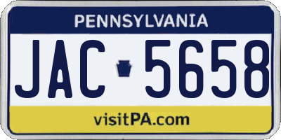 PA license plate JAC5658