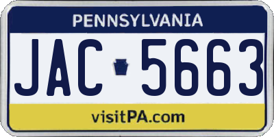 PA license plate JAC5663