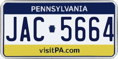 PA license plate JAC5664