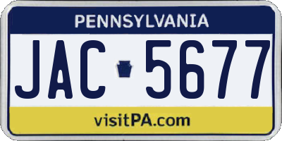PA license plate JAC5677