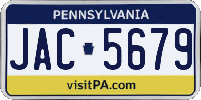 PA license plate JAC5679