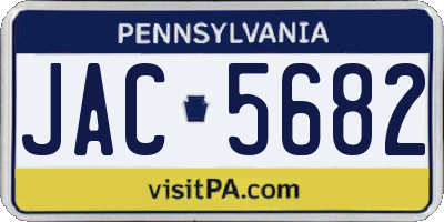 PA license plate JAC5682